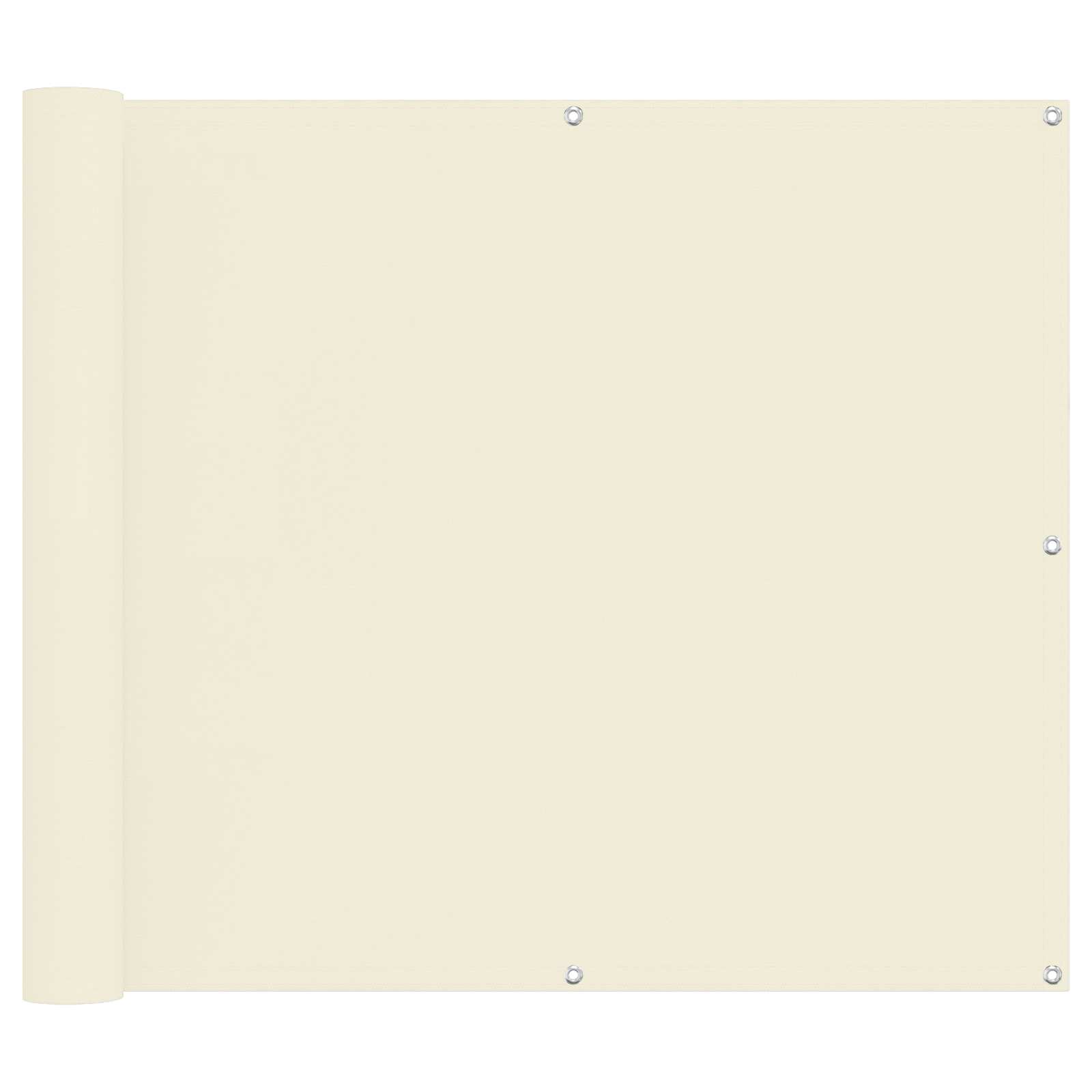 Pantalla de balcón rectangular de tejido Oxford color crema, 100 × 700 ...