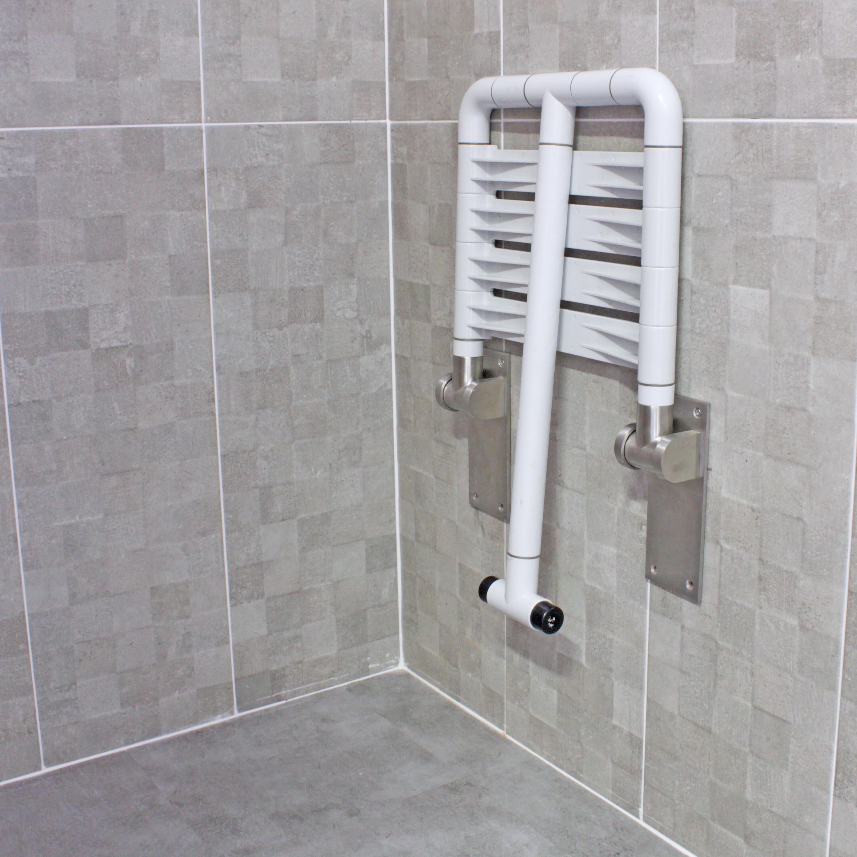 SENSEA - Asiento de ducha elevable fijo - Asiento de ABS y fijaciones de acero inoxidable - Dia - 6