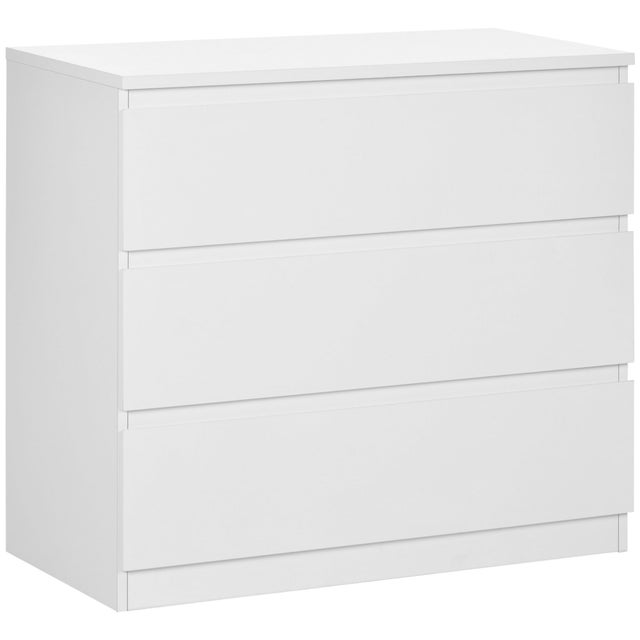 Commode 3 tiroirs coulissants dim. 80L x 39l x 73H cm blanc