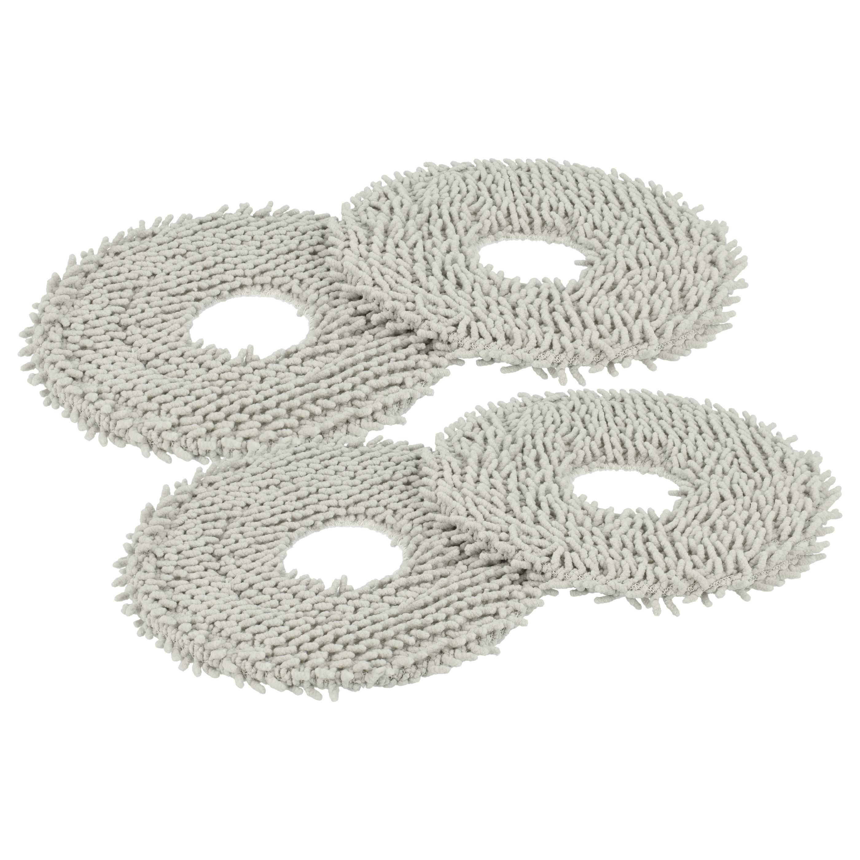 vhbw 4X Testina pulente Compatibile con Leifheit Clean Twist Mop, Clean Twist Disc Mop mocio, lavapavimenti - Microfibra, Bianco vhbw 4X Testina pulente Compatibile con Leifheit Clean Twist Mop, Clean Twist Disc Mop mocio, lavapavimenti - Microfibra, Bianco