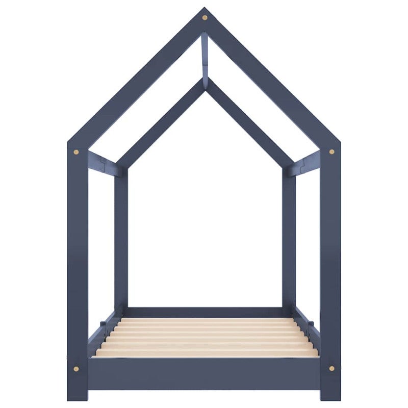 Estrutura de cama para crianças 80x160 cm pinho maciço cinza 80 x 160 cm / Gris - 5