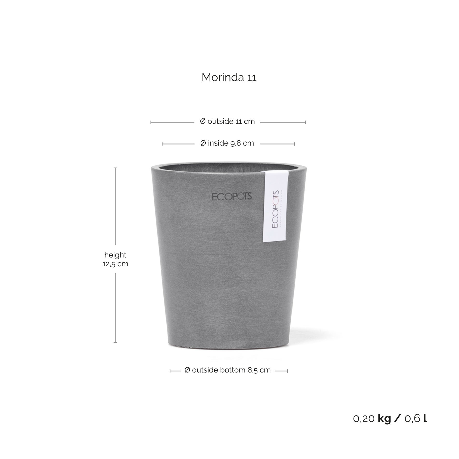 Spodek Ecopots Wheels Grey - Ø wewnętrzna dna 26 cm / Ø zewnętrzna 28,7 x wys. 8,3 cm - 2