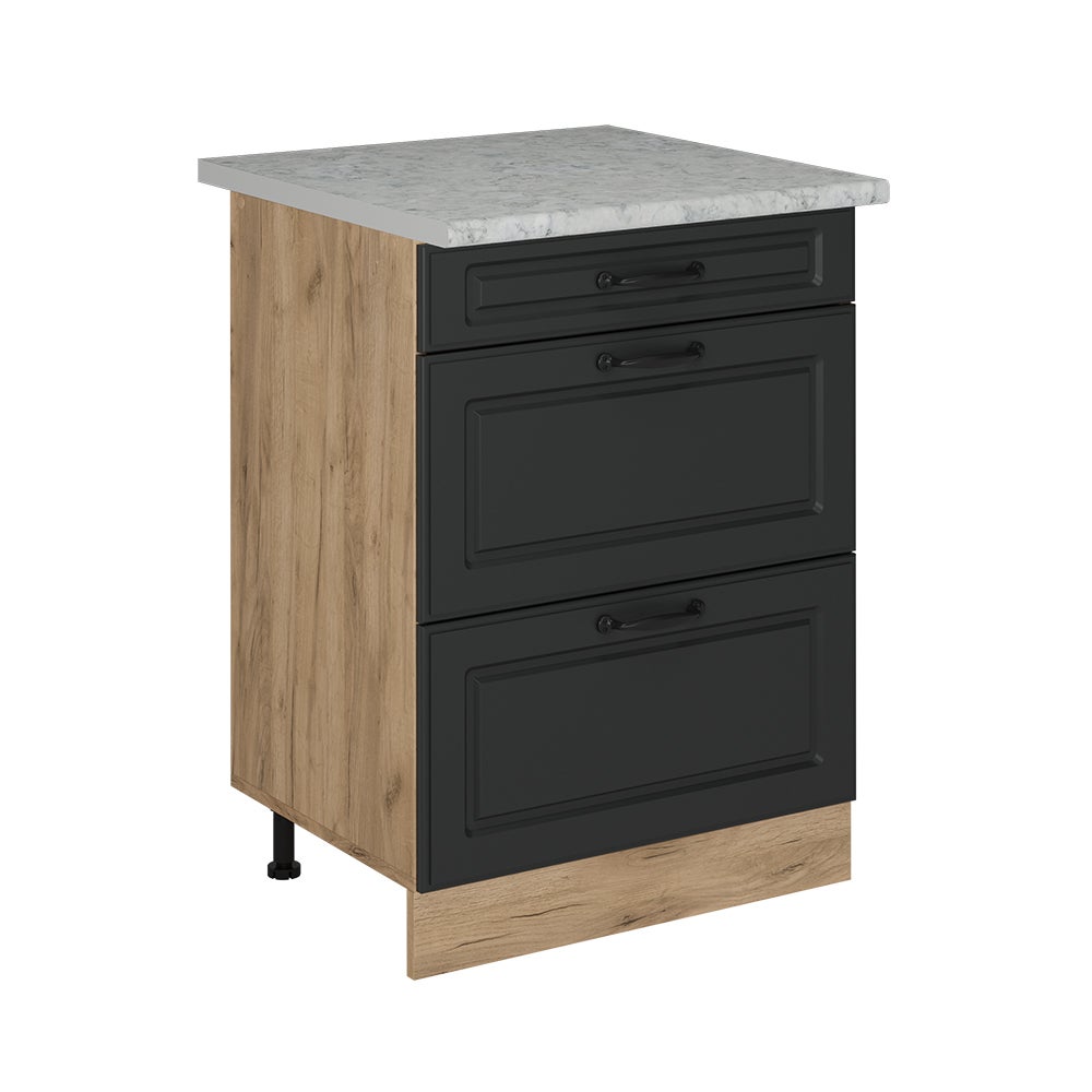 Vicco Szafka dolna do kuchni R-Line, Antracytowy domek wiejski, 60 cm BR Marmur
