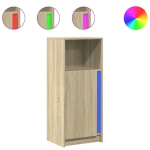 vidaXL Buffet avec LED chêne marron 42,5x34x85 cm bois d'ingénierie