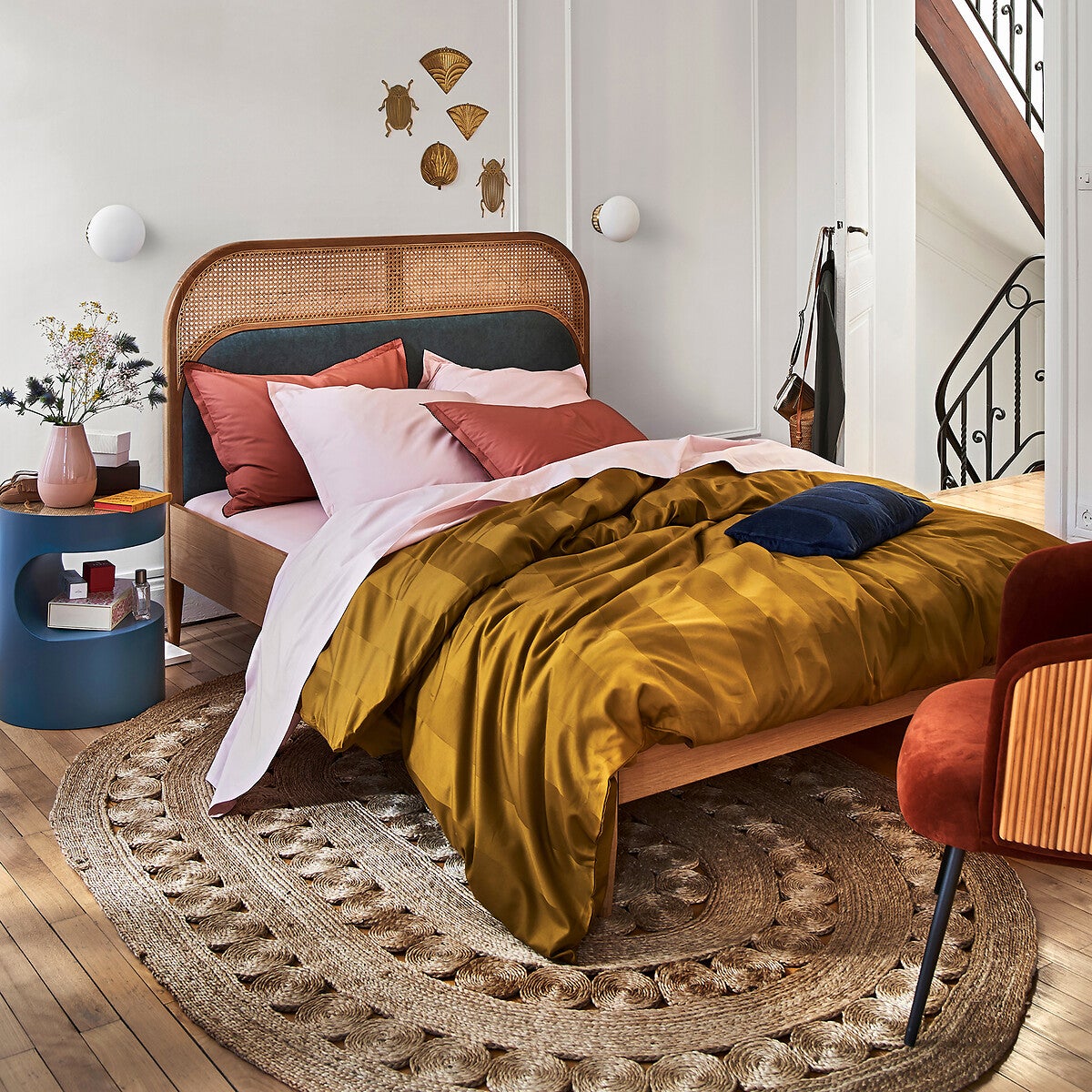 Drap housse en percale coton bonnet 30 cm Scenario - Carbone - 120 x 200 cm - 3