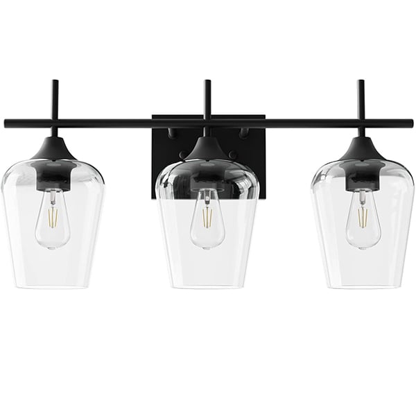 E27, lampa ścienna do łazienki, dekoracyjna lampa lustrzana, oświetlenie wewnętrzne, żarówka nie jest dołączona - czarna