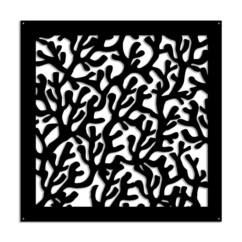 KORAL - Panel perforowany PCV - Parasol przeciwsłoneczny - Rozmiar 48x48 cm - Grubość 1 cm - Kolor CZARNY