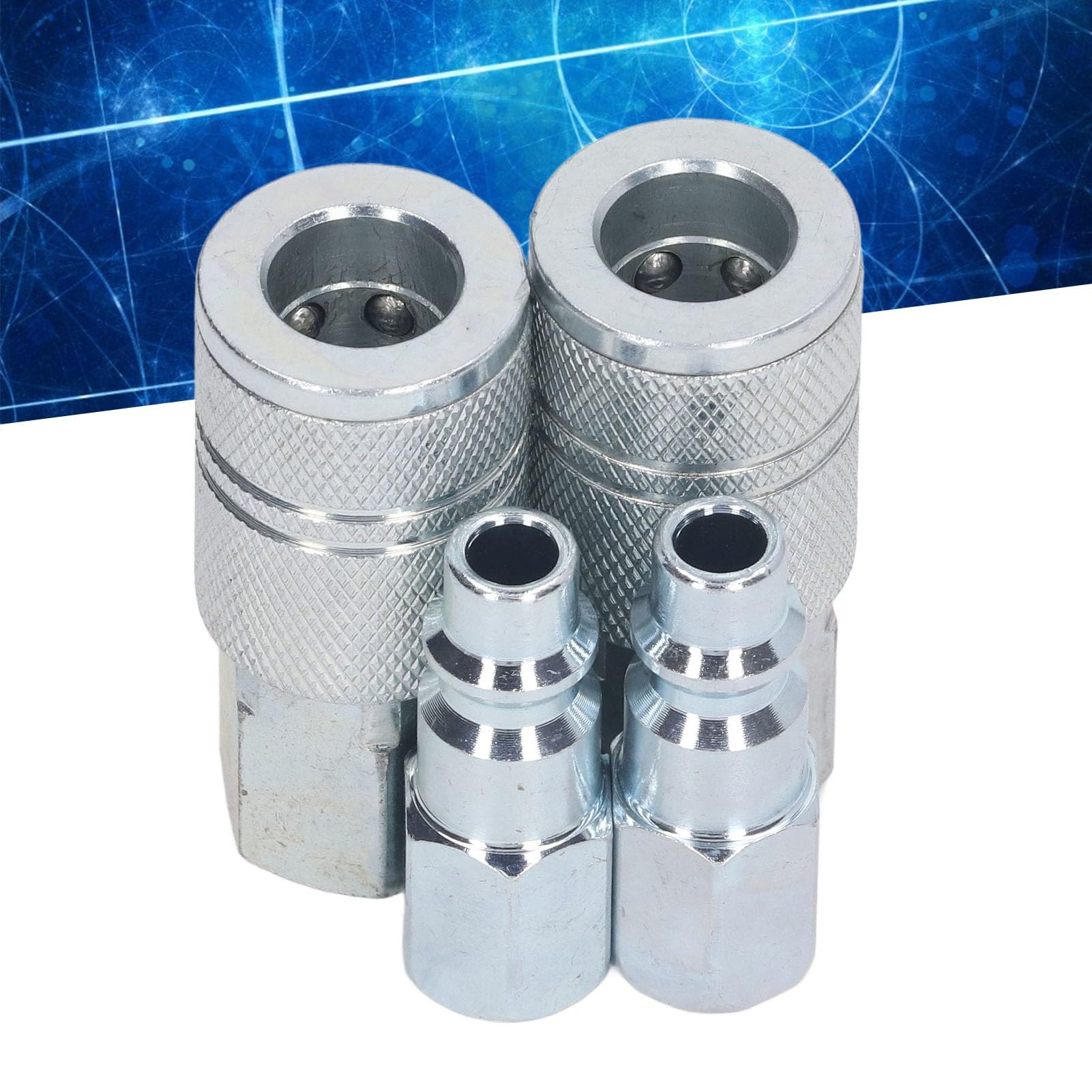 Raccord Rapide 8mm Pour Compresseur - Lot De 2 - Acier Traité - Neuf