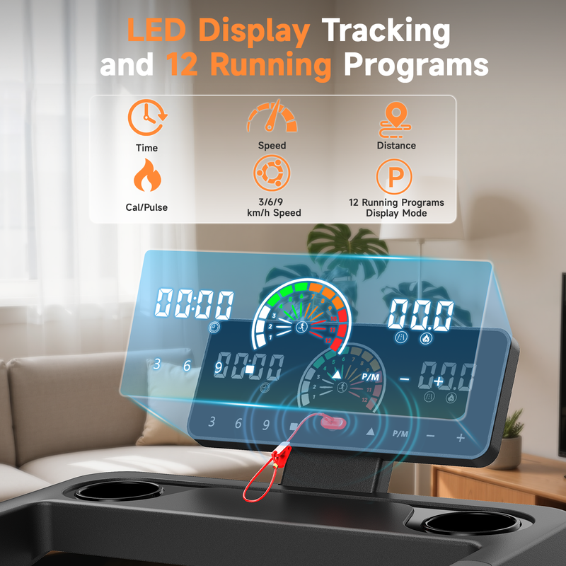 Passadeira dobrável 3 em 1 RATTANTREE, passadeira elétrica para casa com ecrã LCD, passadeira compacta e portátil para colocar debaixo da secretária - 4