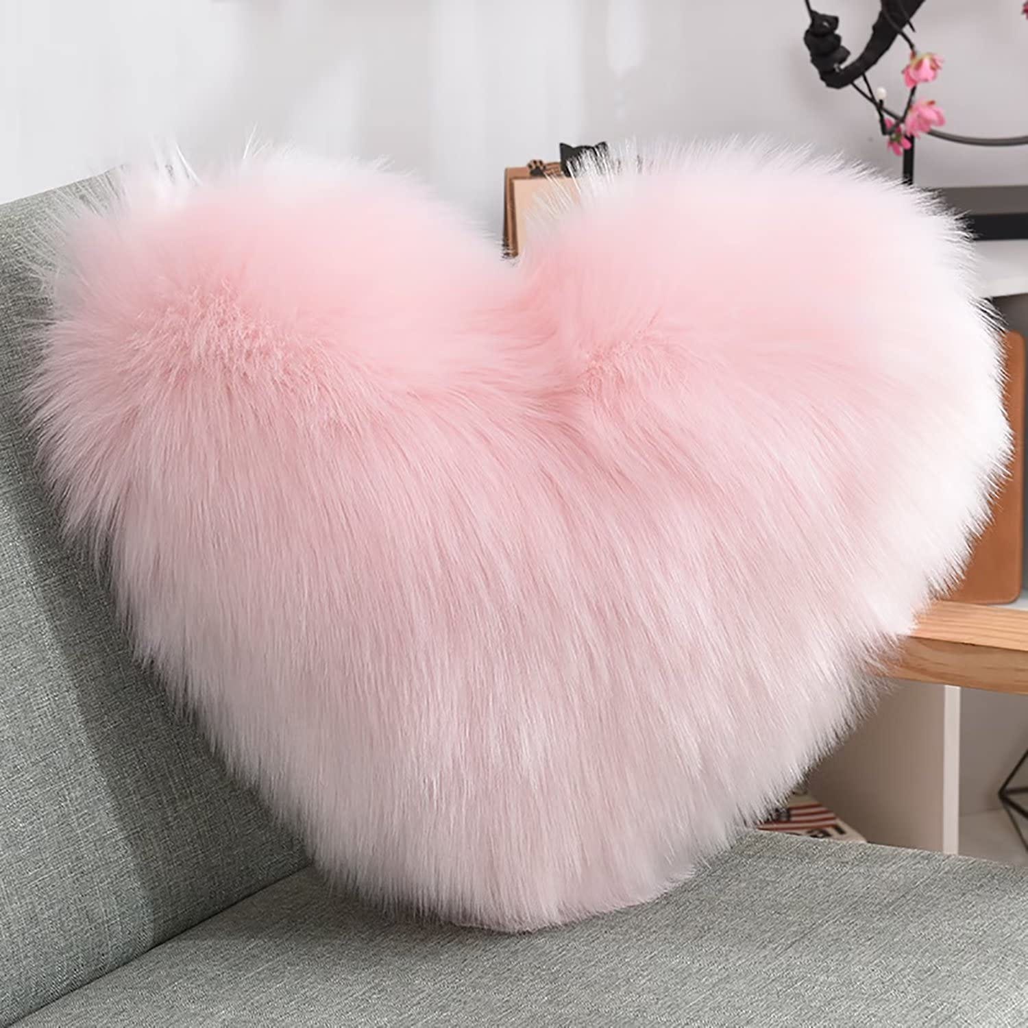 St Valentin Roses Coussin coeur rose, décoration de la Saint-Valentin, coussin d'amour ...