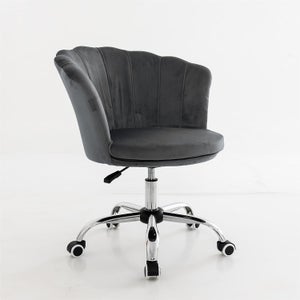 Fauteuil Coiffeuse Velours Blanc - Pieds Métal Or - Support 200kg - Pour Salon, Chambre Ou Bureau