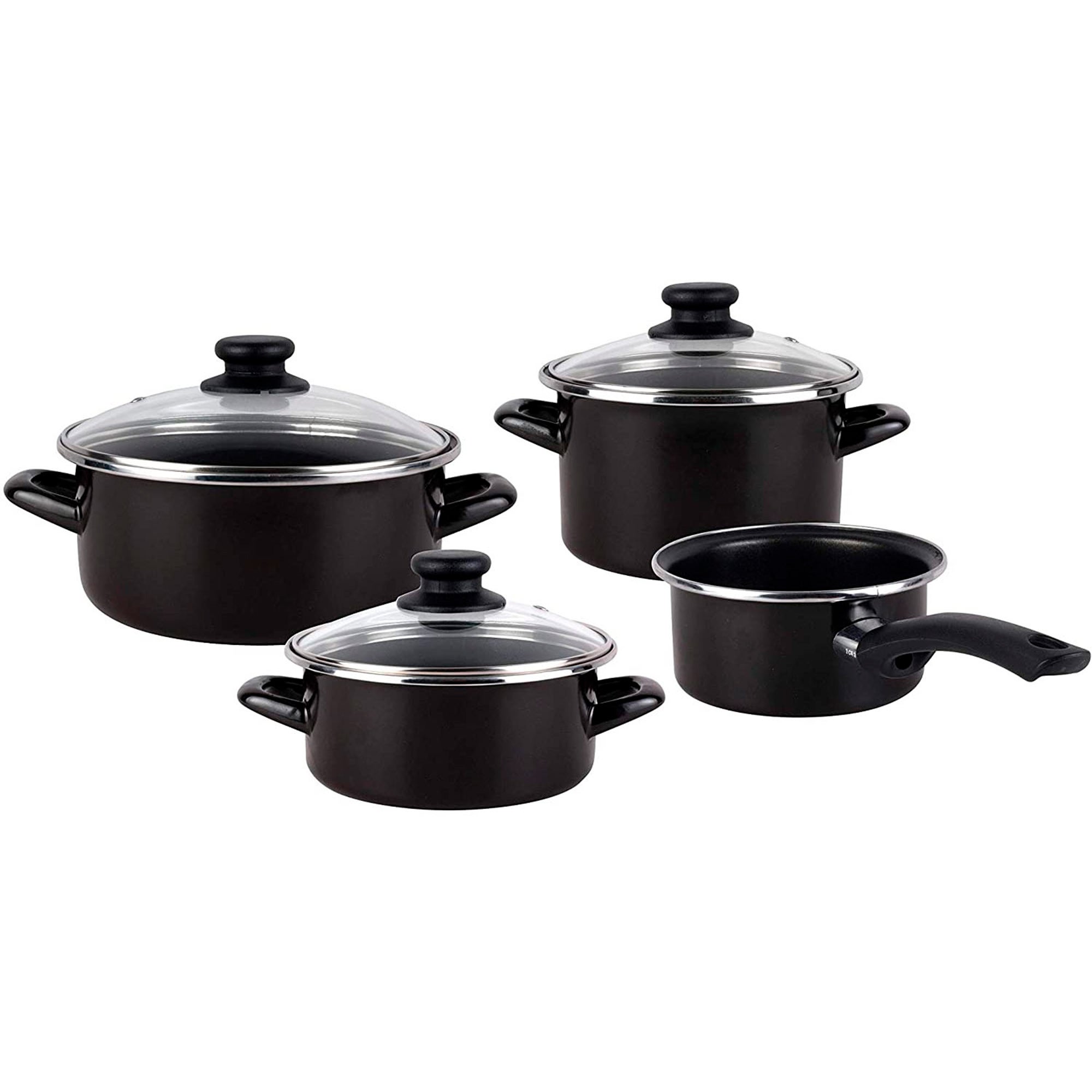 Magefesa Kenia Negra - Batería de Cocina 7 piezas, acero vitrificado exterior negro. Antiadherente bicapa Reforzado. Apta para todo tipo de cocinas, - 5