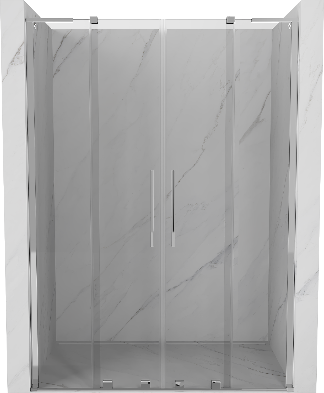 Mexen Velar L Duo drzwi prysznicowe rozsuwane 140 cm, transparent, chrom - 871-140-003-02-01