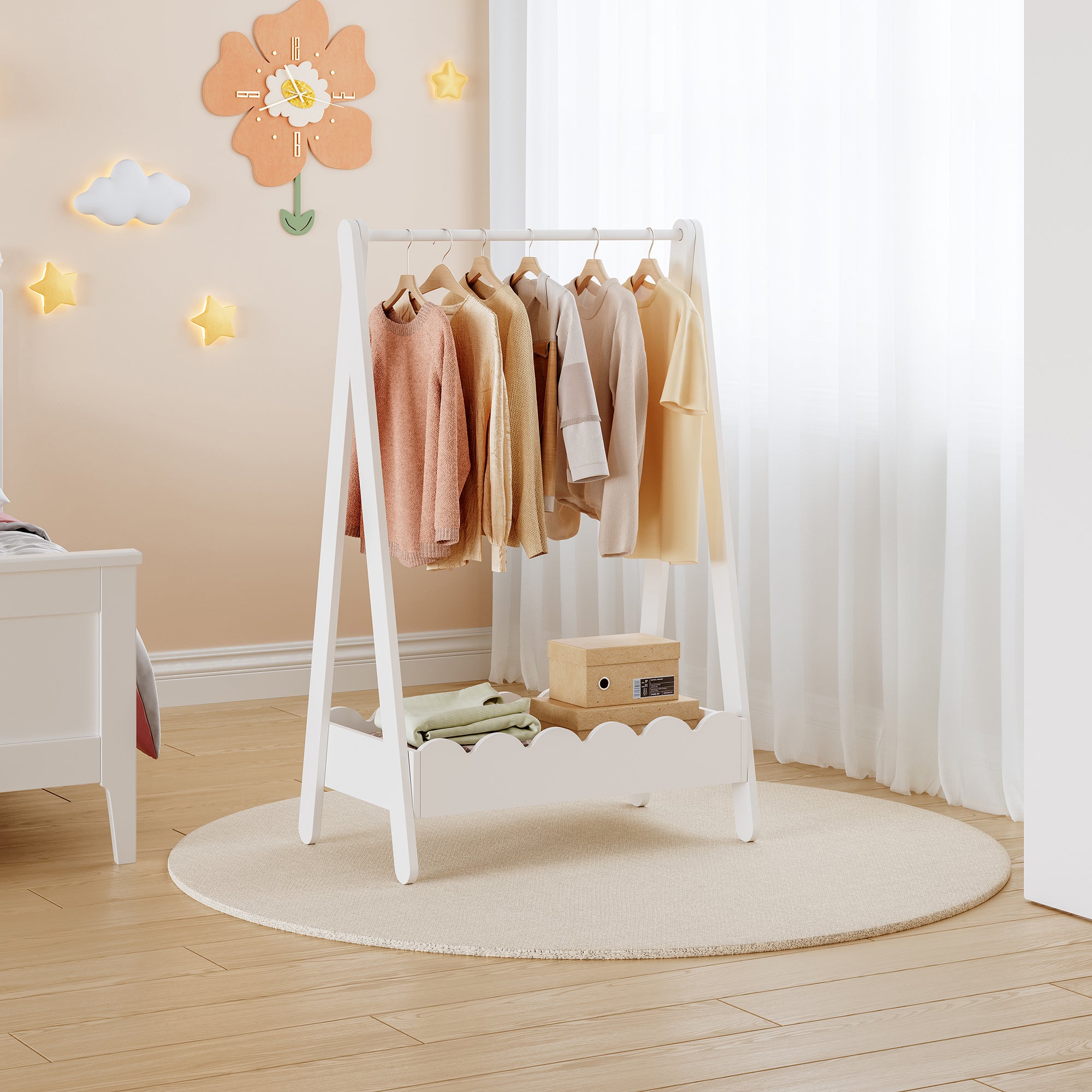 Portemanteau pour enfants Vestnes 99 x 66 x 38 cm blanc [en.casa] - 8