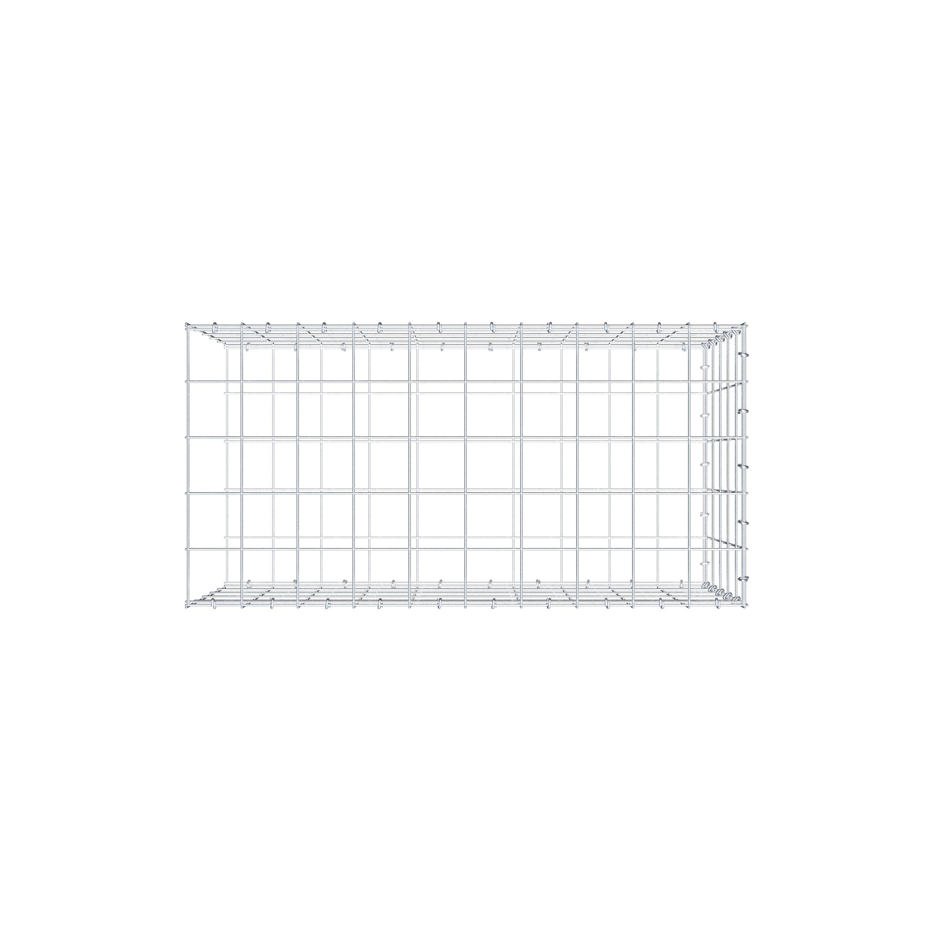 Gavión para alargar en acero galvanizado 100x50x50cm (LxAxP), malla 10 x 10cm, Anillo en C, sin rejilla frontal - 9