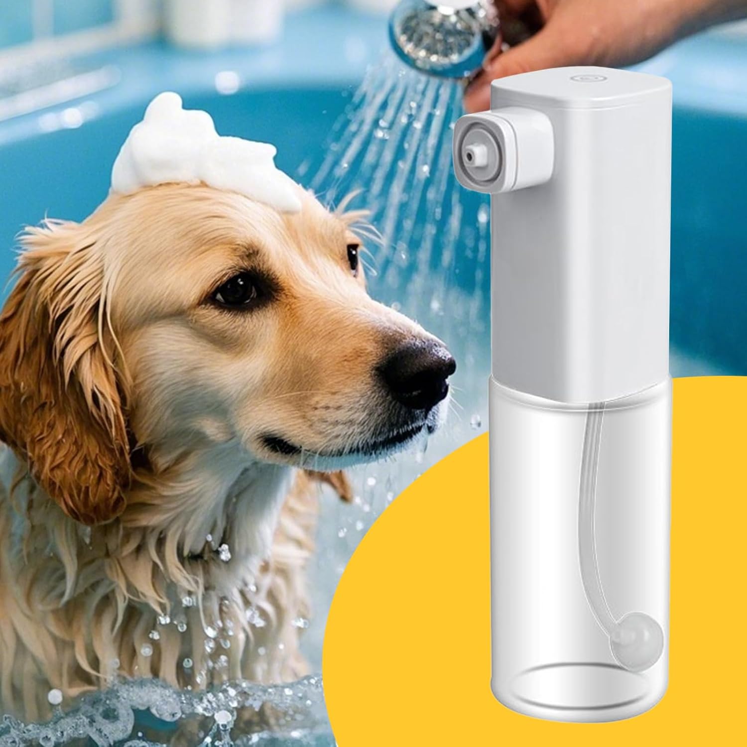 Distributeur automatique de savon mousse | Distributeur électrique de shampoing mousse – Machine à mousser pour le bain des chiens et des chats - 4