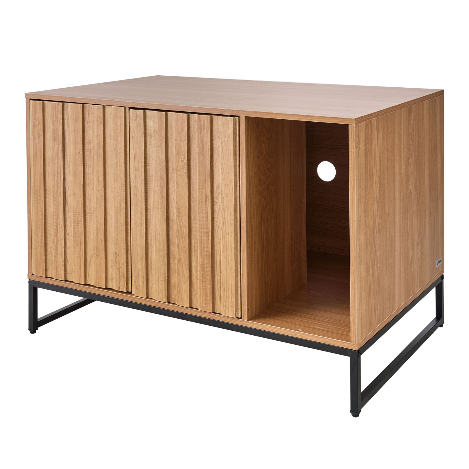 Meuble cache-litière VEVOR, bois, 80×51×56,8 cm, niche avec griffoir, compatible plupart bacs, pour salon - 9