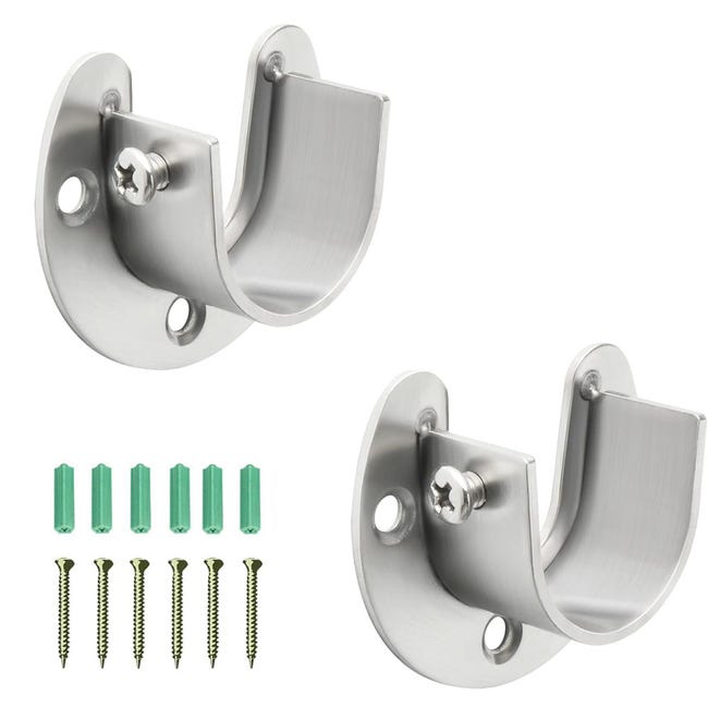 Mromax Lot De 2 Supports De Tringle À Rideaux En Alliage D'Aluminium Mromax Lot De 2 Supports De Tringle À Rideaux En Alliage D'Aluminium