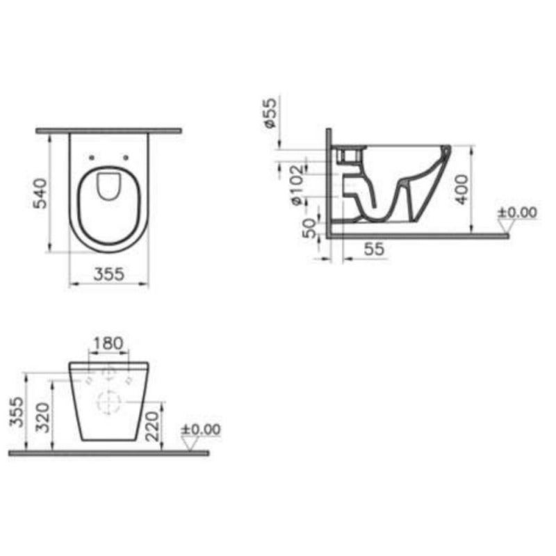 Pack WC Bâti Rapid SL + WC sans bride Integra + Abattant softclose + Plaque chrome - 4