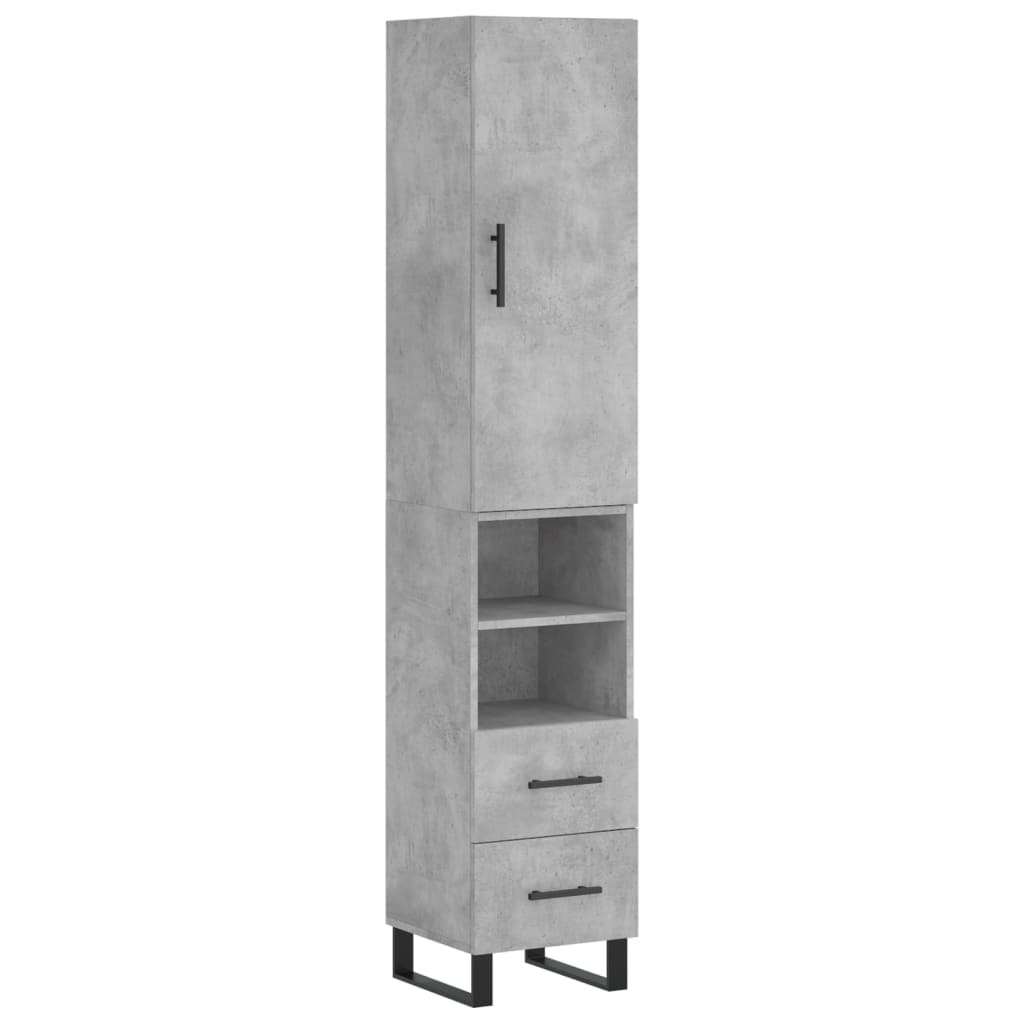 Credenza alta Grigio cemento 34,5x34x180 cm MDF - 2
