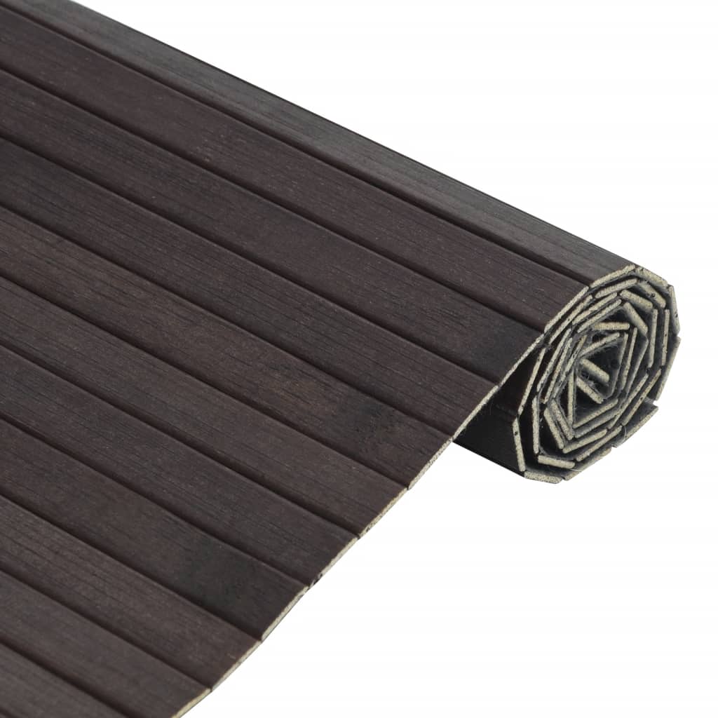 Tapis rectangulaire marron foncé 60x300 bambou - 4