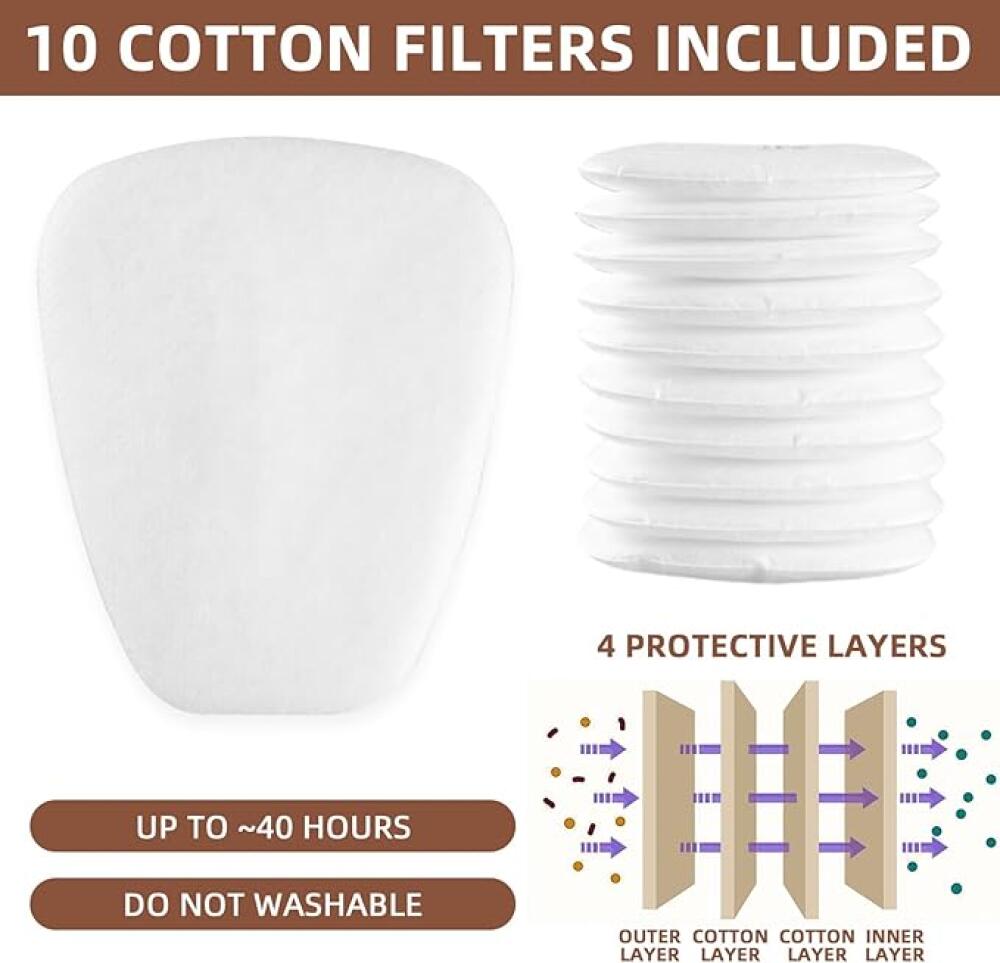 Masque Respiratoire Intégral Avec Filtres, Masque Anti-Poussière En Aérosol De Peinture Réutilisable, Idéal Pour Polissage,Soudure,Graffiti,La Pe - 3