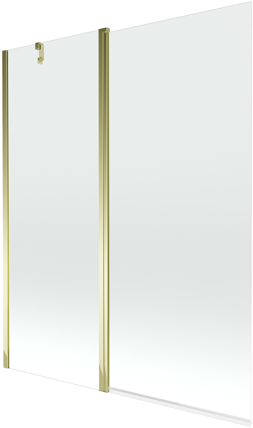 Mexen Flip parawan nawannowy 2-skrzydłowy 140 x 150 cm, transparent, złoty - 894-140-101-50-00