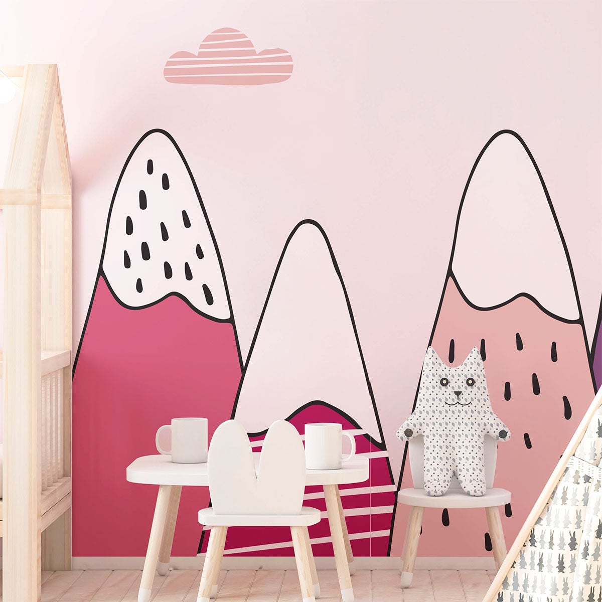 Vinilo niño escandinavo de montaña bianka - adhesivo de pared - revestimiento sticker mural decorativo - 90x135cm - 5