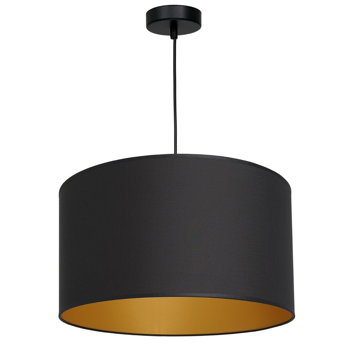 Lampa wisząca Arden czarny matowa-złota 1xE27x15W wym: 120 x 40 x 40 cm tkanina Luminex