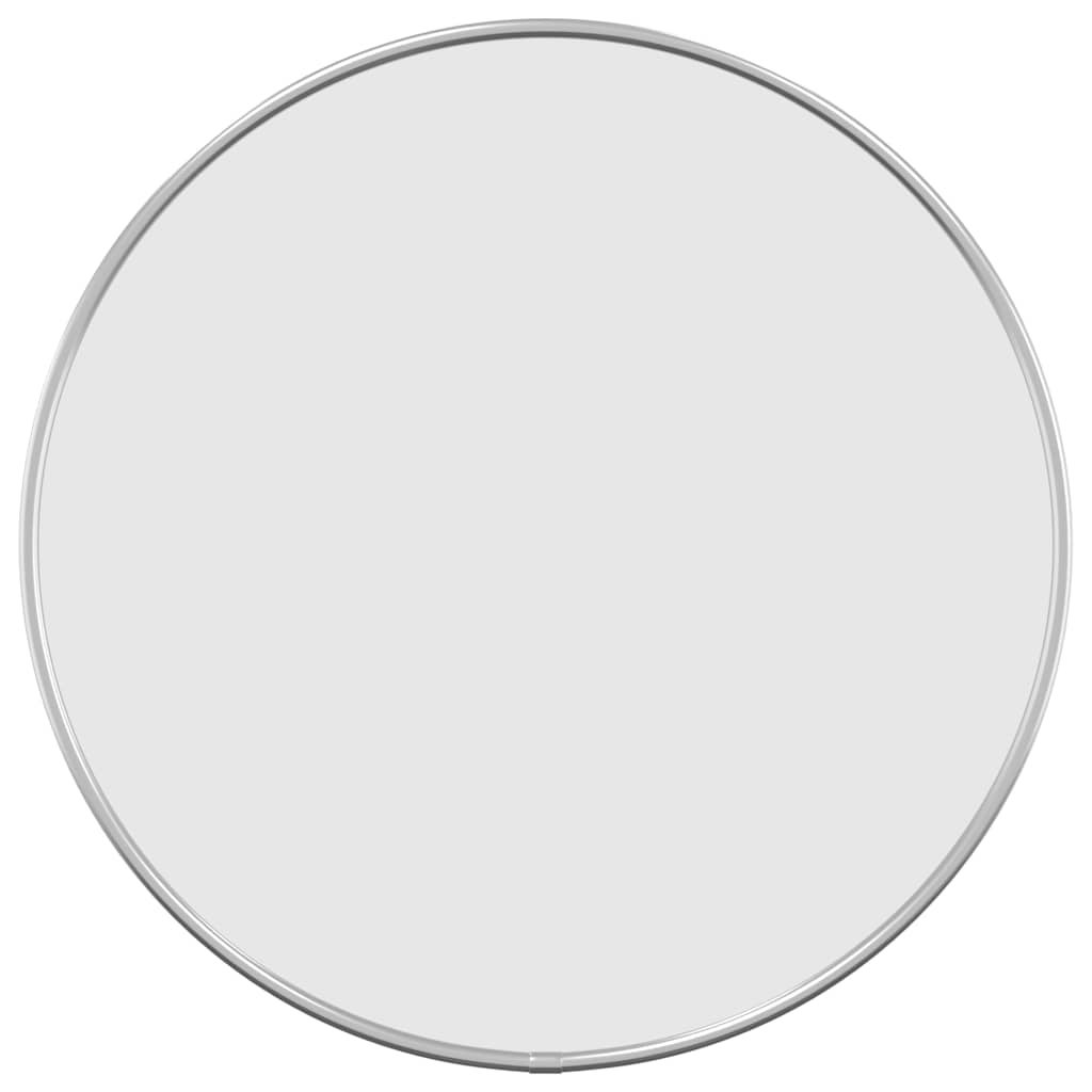 Srebrne okrągłe lustro ścienne ? 40 cm