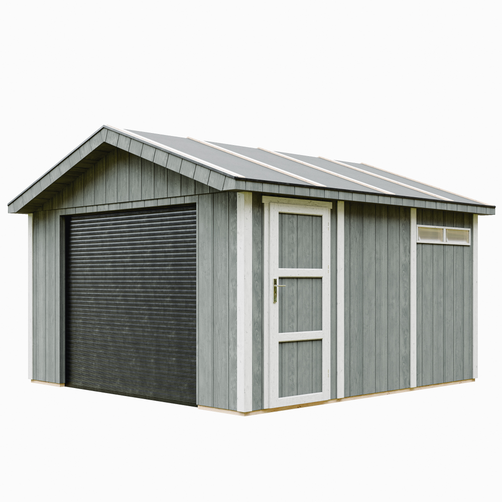 Garaż PREMIUM QUALITY 13 m² - Dł. 378x412 cm - Timbela M990B-CAVERN STEEL