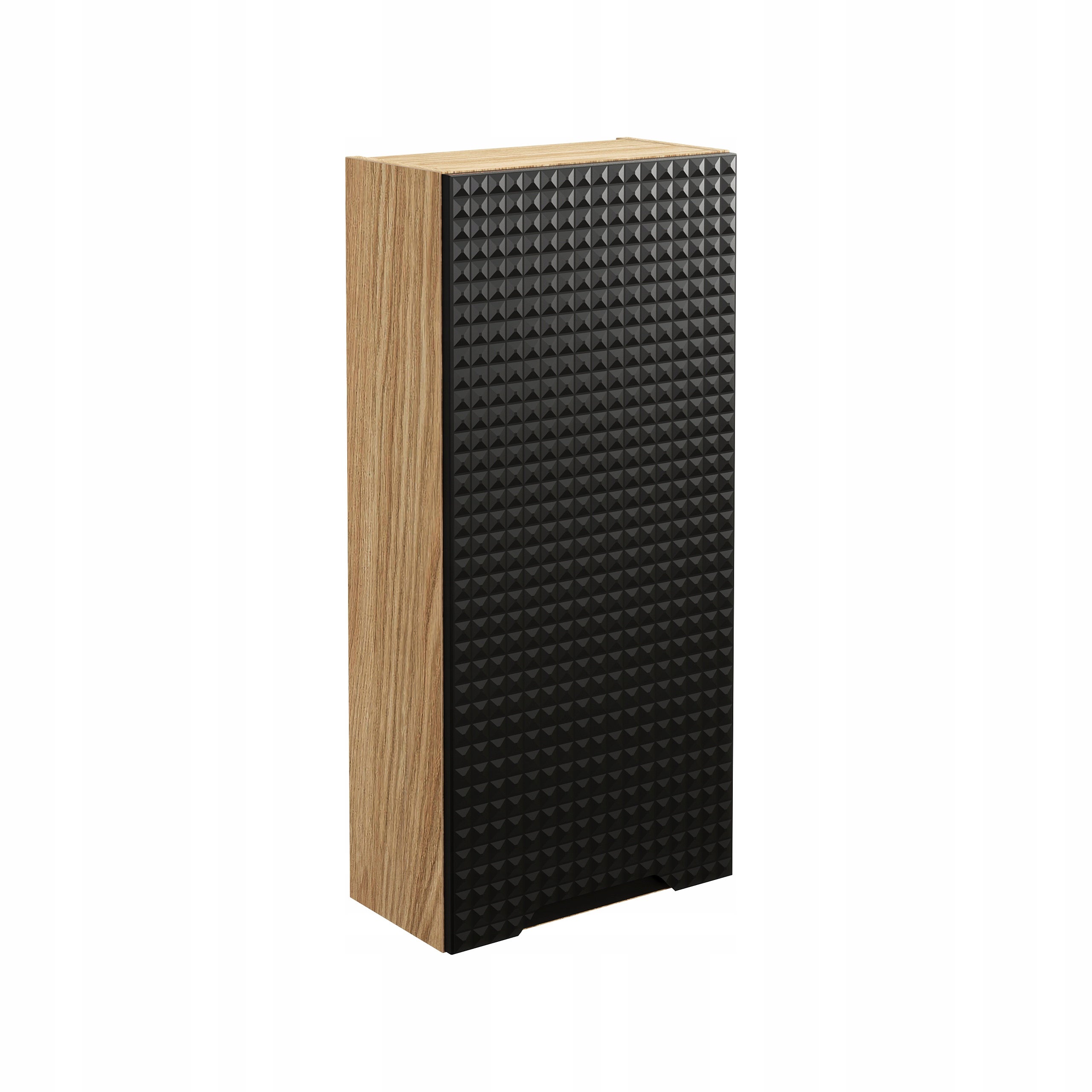 Słupek łazienkowy LUXOR 35 cm czarny dąb olejowany front 3D MDF wiszący - 9