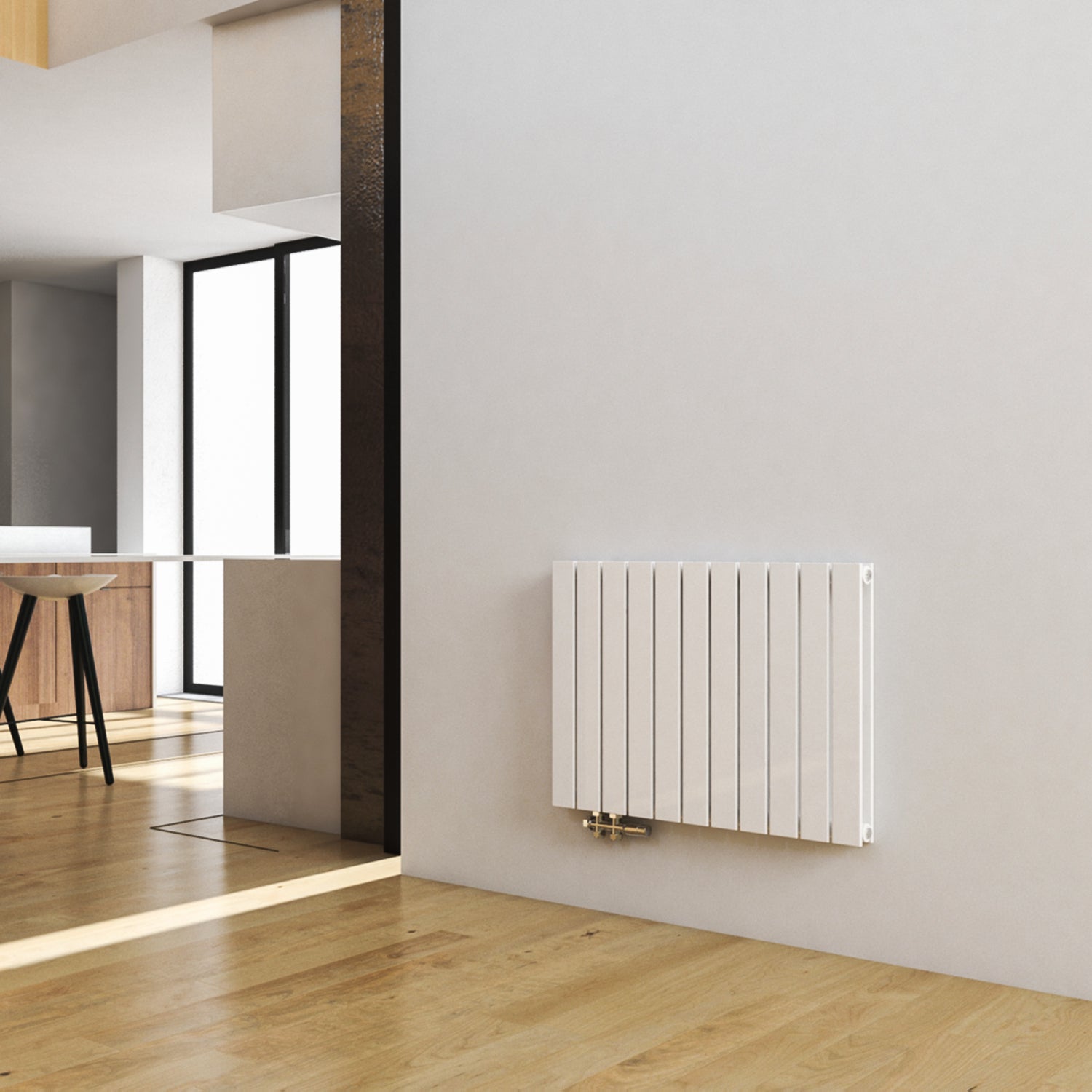 Radiateur eau chaude horizontal blanc acier classique basse témperature — free download