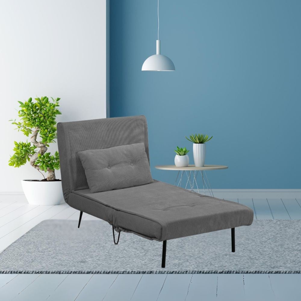 Poltrona letto Quarzo senza braccioli colore grigio scuro Leroy