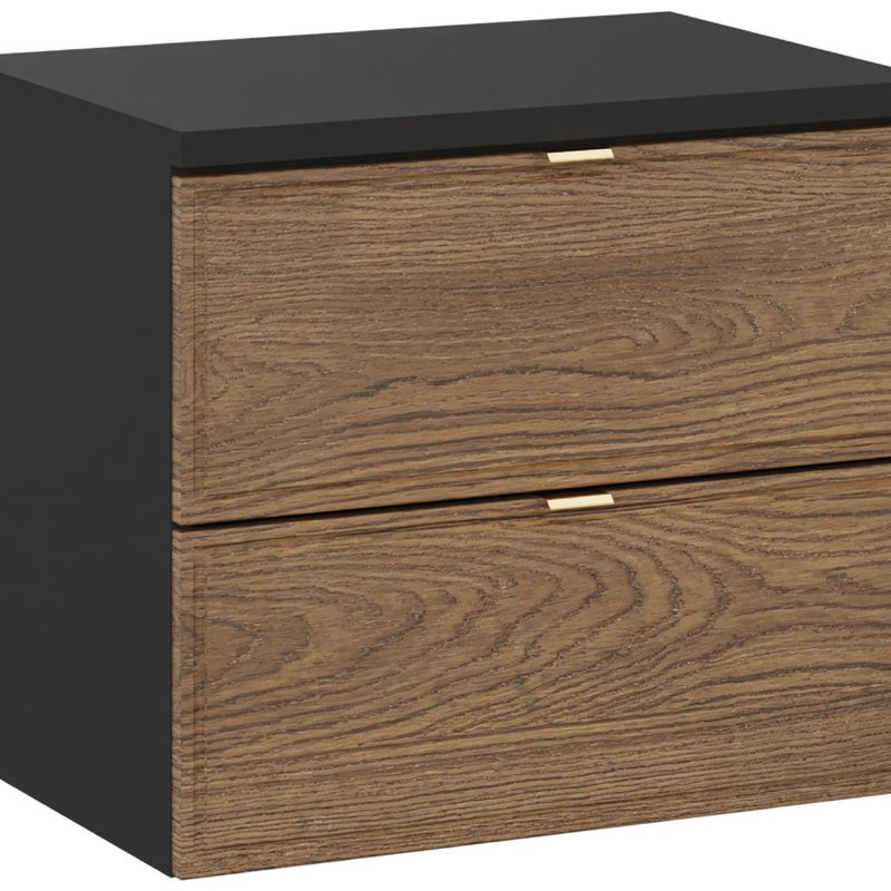 Szafka pod umywalkę nablatową TALIA CASELLA 2S 60cm dąb casella/czarny mat z blatem