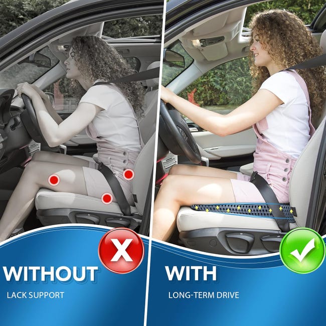 AEROiVi Coussin Siège Voiture - Maille Respirante 3D Antidérapant - Confort Pour Conduite Longue Durée
