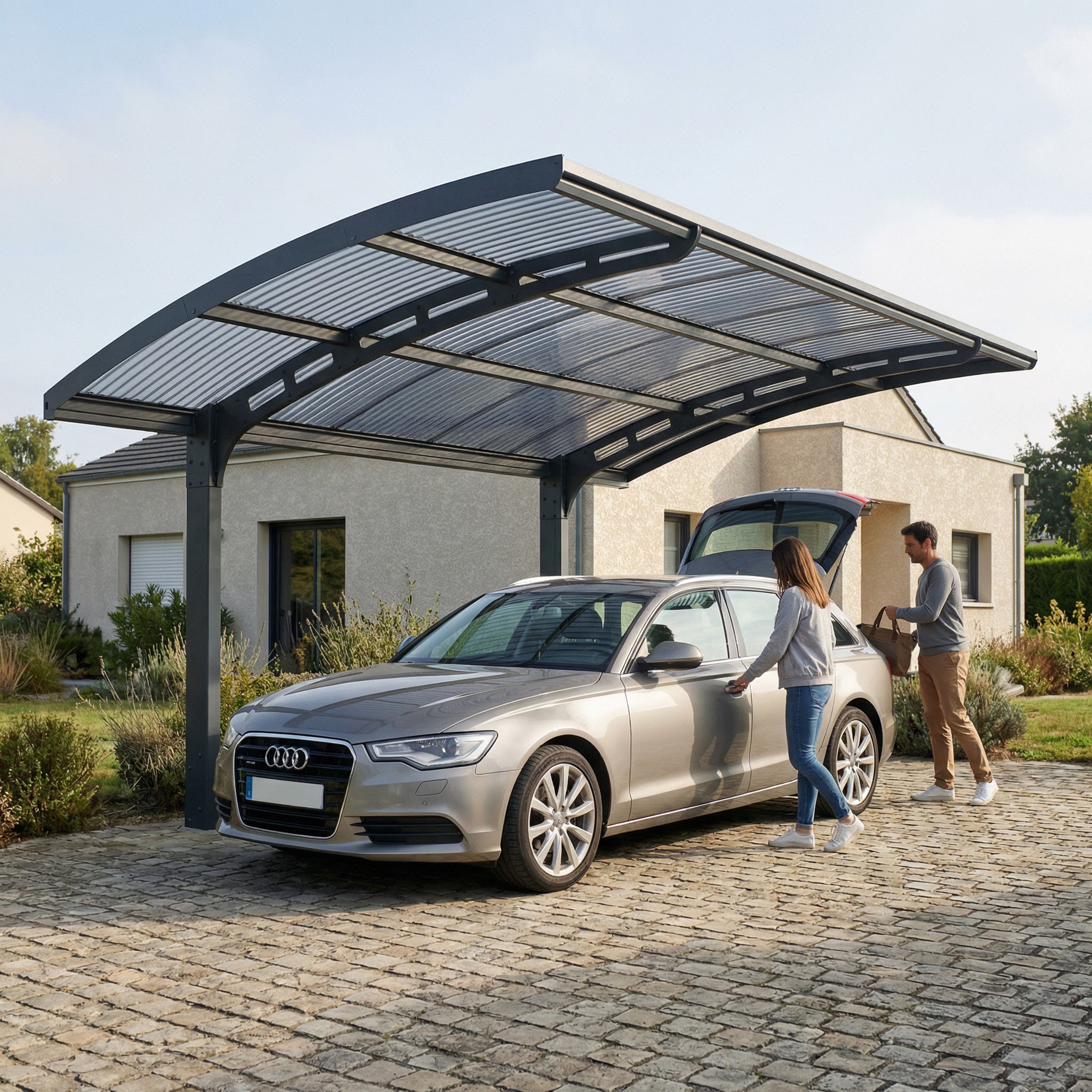 Carport Arizona Wave 4,95 x 2,89 m Gris, toiture Gris Canopia - 3