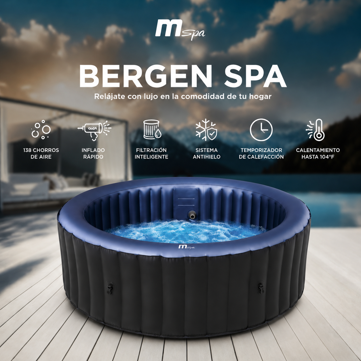 MSpa – Spa insuflável circular Bergen 4–6 pessoas - 3