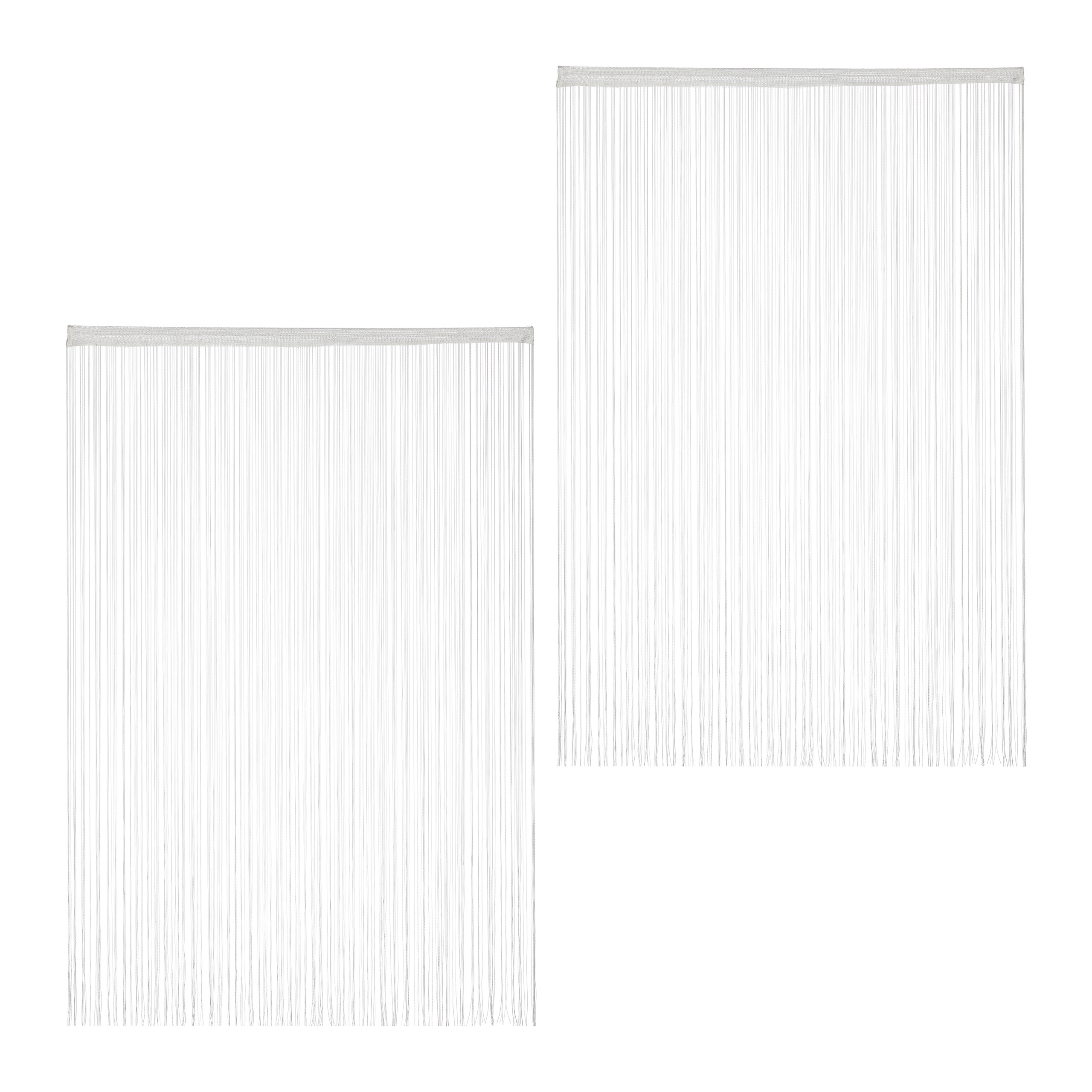 Relaxdays 2 cortinas de hilos, puertas y ventanas, 245cm, lavables, para acortar, 145 x 245 cm, blanco