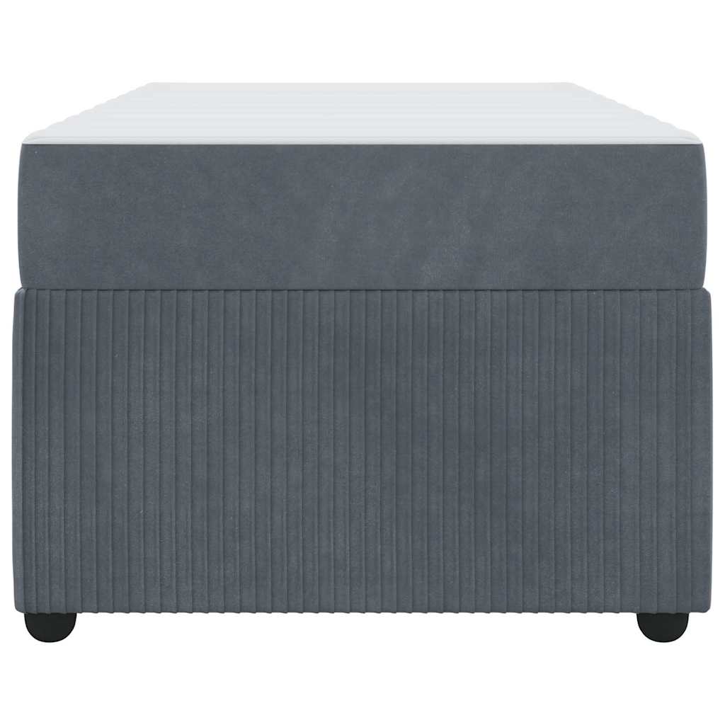 Cadre de lit en tissu gris foncé, 90 x 200 cm - 5