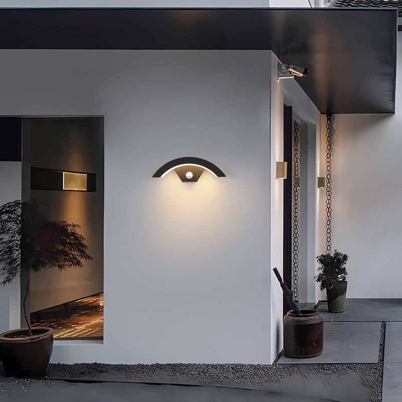 Applique da parete per esterni a forma di U con sensore di movimento - Nero, 16W, luce calda 3000K, IP65 - 2