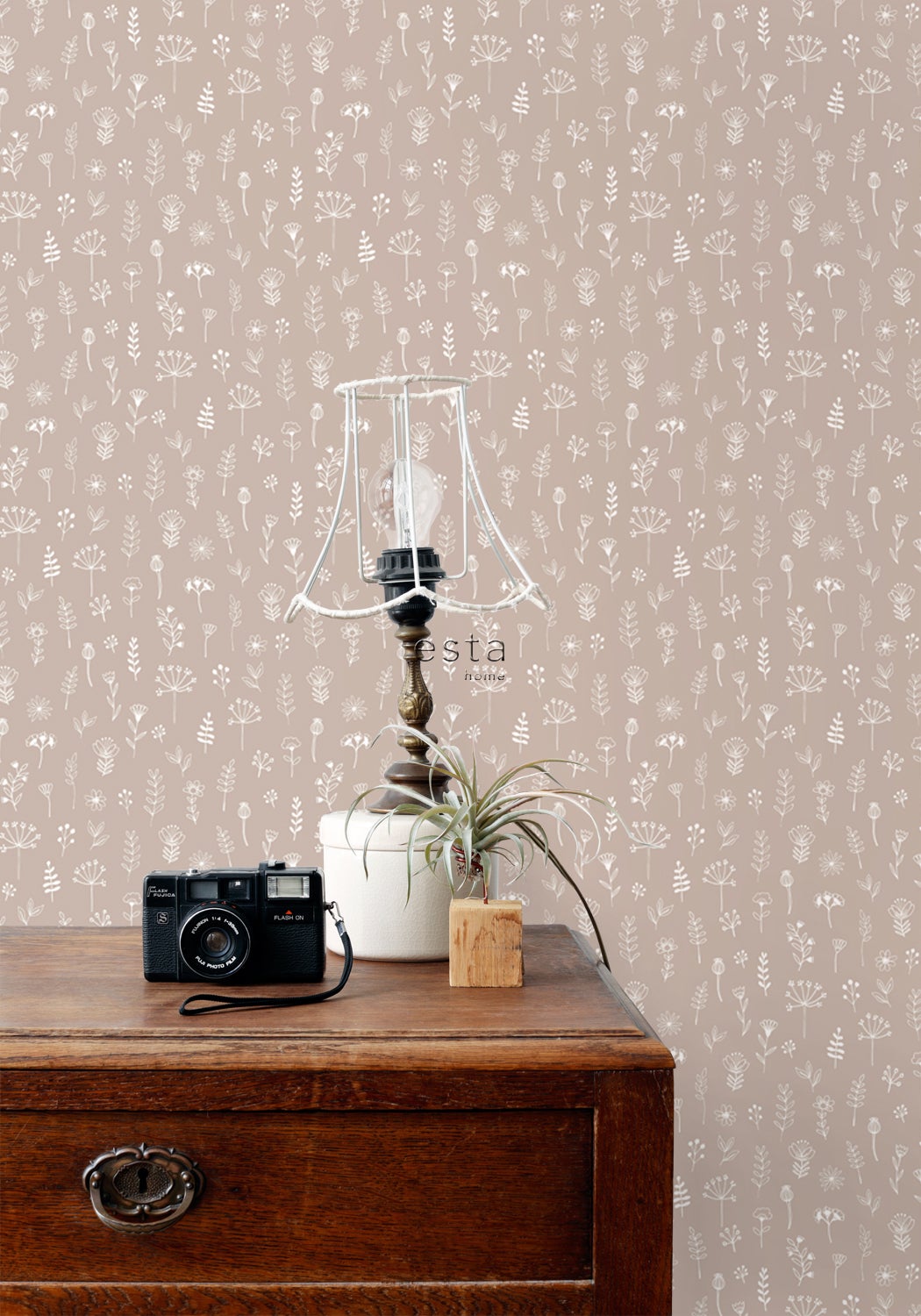Papier peint fleurs vieux rose et blanc - 53 cm x 10.05 m - ESTAhome - 5
