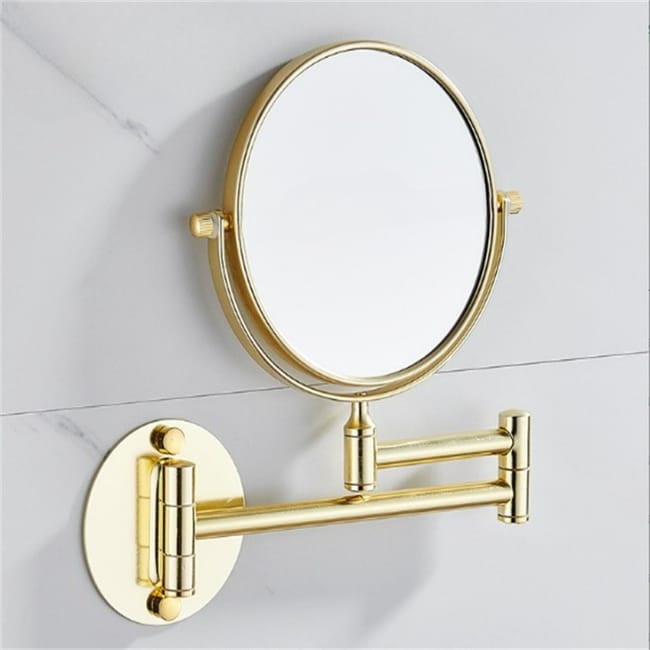 Lustro łazienkowe aluminiowe rozsuwane dwustronne 3x powiększenie makijaż pielęgnacja składane 15cm