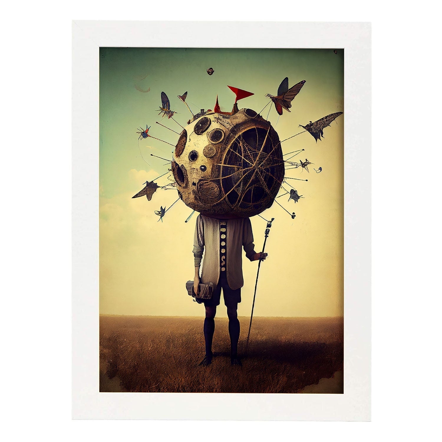 Nacnic Poster Mariposas En Estilo Surrealismo Cinematográfico Ilustraciones Y Grabados De Historieta Abstracta Y Artística Para A4 Marco Negro - 2