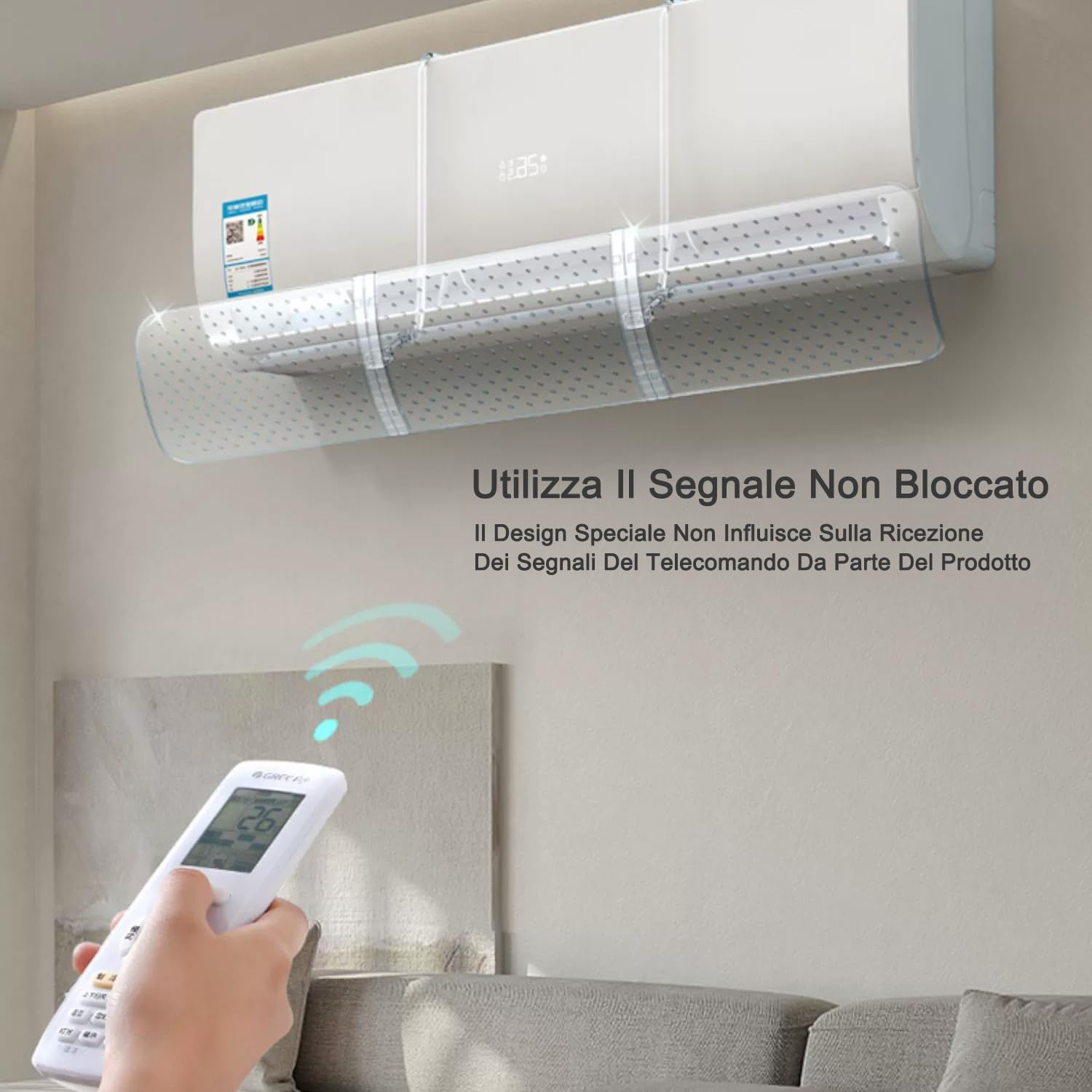 Transparente Réglable Déflecteur Climatisation, Universel Deflecteur Climatiseur Coupe-Vent, Soufflage Anti-Direct pour Maison/Bureau âgés - 2