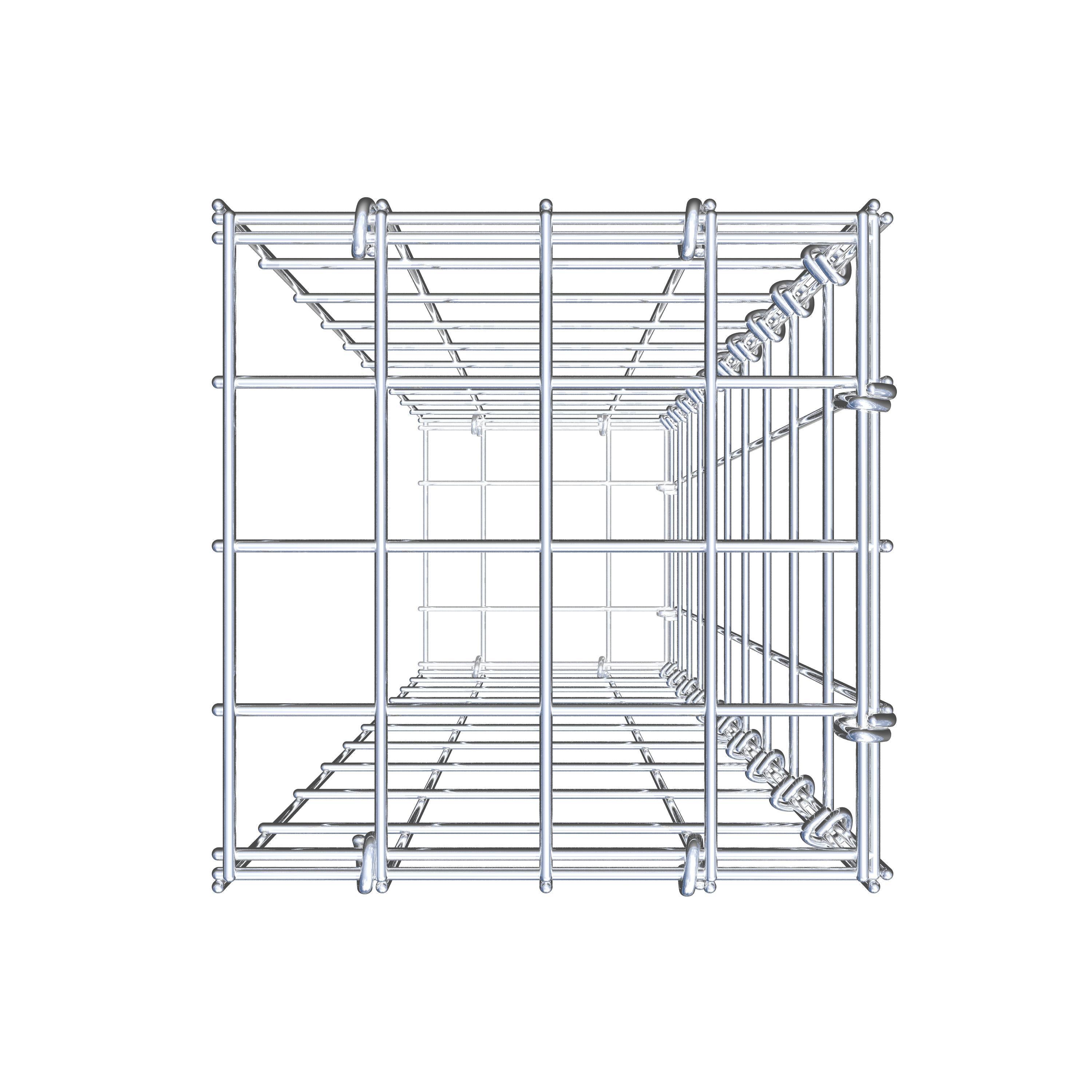 Gavión para alargar en acero galvanizado 100x20x20cm (LxAxP), malla 5 x 10cm, Anillo en C, sin rejilla frontal - 5
