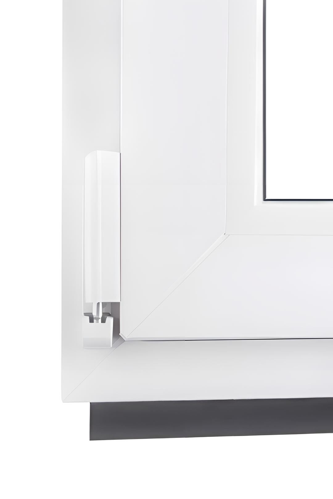 BauPLAZA – Janela de Casa de Banho em PVC 80 cm (largura) x 100 cm (altura) Esquerda Vidro Fosco Duplo, Abertura Oscilobatente, Cor Branca - 8