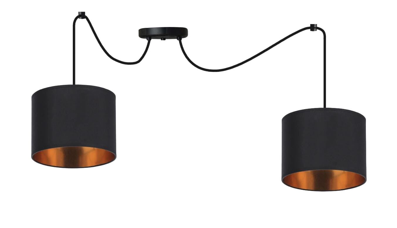 Lampa wisząca Candida czarno-złota 2xE27x40W wym: 130 x 100 x 100 cm tkanina Candellux