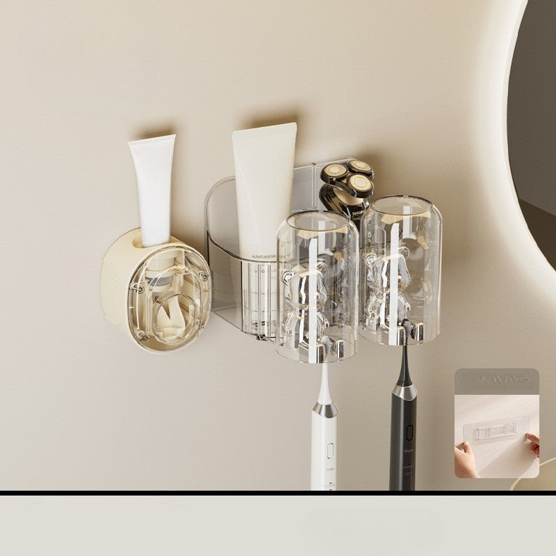 Porte-Brosse à Dents En Silicone Avec Ventouse, Organiseur De Salle De Bain 5 Compartiments Pour Brosse Et Dentifrice 91834031