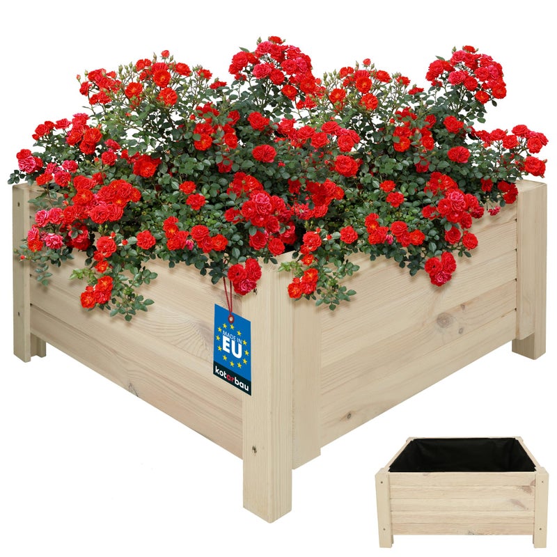 Doniczka donica ogrodowa skrzynia skrzynka taras drewniana 60x60 na kwiaty - KOTARBAU